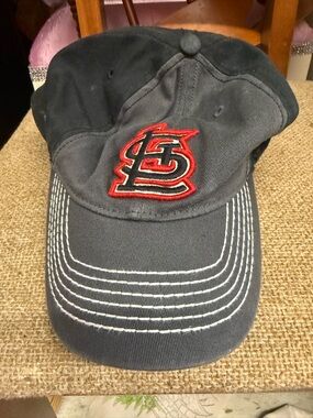 Seven7 Black Baseball Cap with Red Embroidered Detail